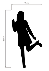 自作カッティングステッカー セクシー 女性 シルエット ステッカー 80×150mm ⑥ サイズ変更可能 ネコポス対応 新品[S-464]