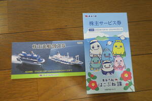 東海汽船株主乗船割引券10枚1冊　（24/3/31まで有効）