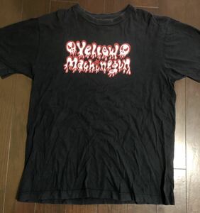 YELLOW MACHINEGUN イエローマシンガン ロゴプリント半袖Tシャツ 紺色 PUNK パンク