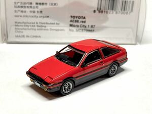 MicroCity 1/87 トヨタ AE86 スプリンタートレノ リトラクタブルレンズ 開閉ギミック 頭文字D レッド