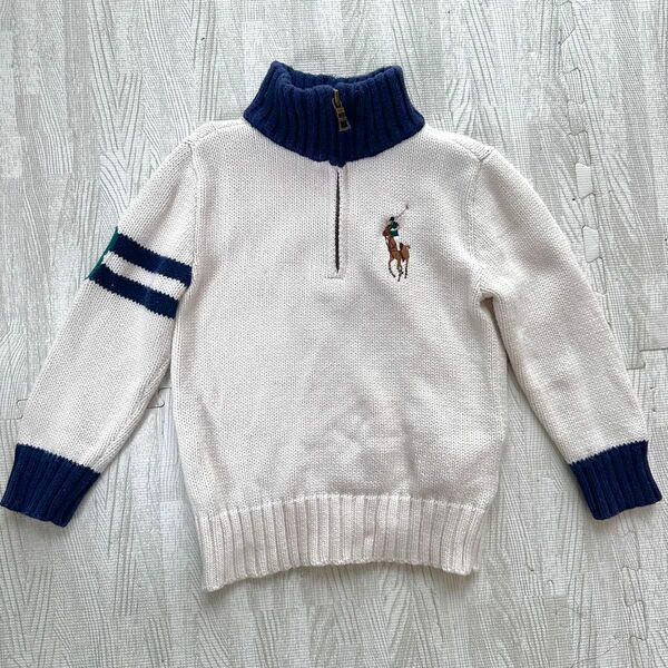 ポロラルフローレン セーター ビックポニー ジップアップ　ニット RALPH LAUREN POLO セーター ハーフジップ