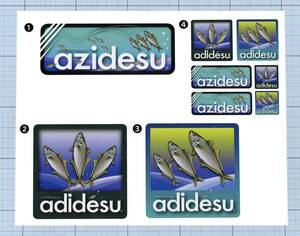 ★★ アジですステッカー金黒Ver.6 ★★　4種類の内の1種類　約9cm角R他