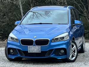 H27 BMW 218d グランツアラー Mスポーツ 実走行8万km台/本革シート/サンルーフ/純正ナビ/Bカメラ/ディーゼル/スペアキー 車検R6年5月迄