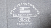 00s 消滅ブランド POLO JEANS CO. RALPH LAUREN ポロジーンズ Tシャツ 半袖 グレー ロゴマーク 前プリント M・身幅約50cm※未使用/品タグ付_画像3