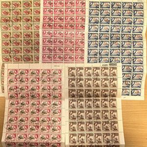 イギリス領ゴールドコースト切手にガーナ共和国独立記念日加刷未使用シート5種