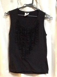 [iCB/ I si- Be ] frill tank top * tops /S* Onward . mountain * black *USED