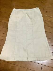  superior article [MICHEL KLEN/ Michel Klein ] suede style skirt /38* beige * lady's *USED