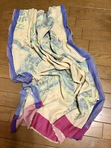  superior article [rougdoup] scarf * stole * embroidery * lady's *USED