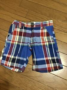 美品【TOMMY HILFIGER/トミーヒルフィガー】チェック柄ハーフパンツ/４(100cm)★男の子★キッズ★USED