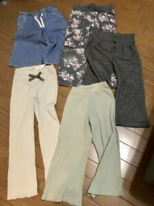 良品【まとめ売り】パンツ５枚組/100、110cm★ZARA、GAPなど★女の子★ガウチョパンツ★キッズ★USED