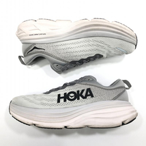 【中古】HOKA ONEONE BONDI8 WIDE サイズ28cm グレー 1127953 ホカオネオネ[240024449190]_画像3