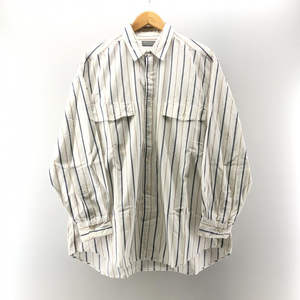 【中古】COMME des GARCONS HOMME 90～00s 2ポケットストライプコットンシャツ　L相当 △状態 コムデギャルソンオム [240024445369]