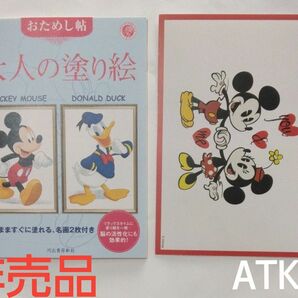 【非売品】大人の塗り絵　おためし帖　ディズニー　ミッキーマウス　ドナルドダック 河出書房新社　＋イラストカード1枚