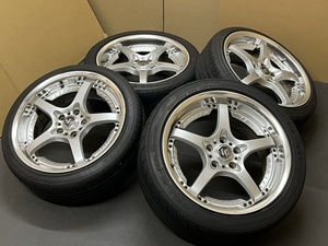 ホイール付タイヤ４本セット RAYS VOLK RACING VR 18×9.0JJ+42 18×8.0JJ+42 PCD114.3 スカイライン フェアレディZ GTR シェルフ U-2 