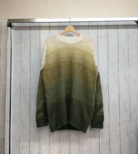 【値下げ】OFF-WHITE 21AW Grandient green brushed sweater モヘア ニット 0MHE098F21KNI001 オフホワイト イタリア製 size:M