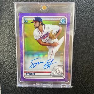 topps bowman draft 2020 spencer strider purple ref /250 auto 直筆サイン