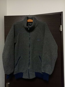 貴重XL　ビッグサイズ　patagonia パタゴニア USA製　シンチラ フリース　ビンテージ　ジャケット グレー×ネイビー 三角タグ アウトドア