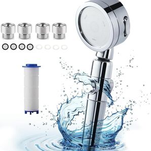 シャワーヘッド 3段階モード 水量水圧調節 角度調節 軽量 取付簡単 ワンタッチ止水 塩素除去 1