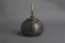 純銀保証 來鳳造 龍紋彫 湯沸 銀瓶 時代物 古美術品 煎茶道具_画像2