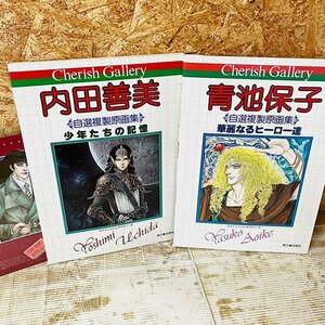 ☆内田善美☆青池保子☆ チェリッシュ ギャラリー 自選複製原画集 2点セット 下敷き付 当時物 レア 希少品【中古品】札幌発