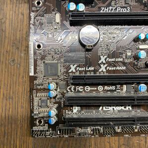 MG1-82 激安 マザーボード ASRock ZH77 Pro3 LGA1155 BIOS立ち上がり確認済み ジャンクの画像3