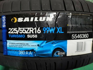 ★在庫処分 サマータイヤ 225/55R16 2本セット SAILUN(サイレン) TURISMO(ツーリスモ) SU58 (送料無料 2021年製 )