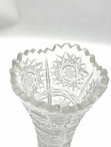 クリスタルガラス 花瓶 フラワーベース BOHEMIA 花入れ インテリア 一輪挿し 直径×高さ（約）7cm×23cm ガラス 硝子細工_画像7