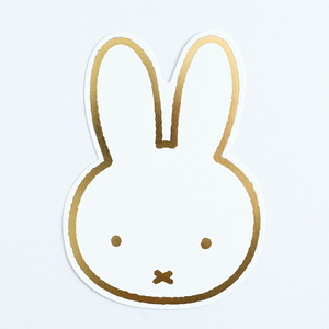 ミッフィー miffy ダイカットポストカード （face/gold） ハガキ 文具 日本製