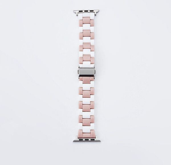 Apple Watch アップルウォッチ バンド 交換ベルト 樹脂バンド 42/44/45/49mm シリーズ2345678SE対応 耐久性 白ピンク