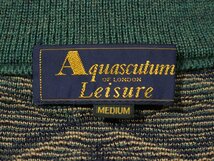 Aquascutum OF LONDON Leisure アクアスキュータム 総柄 ウールニットセーター M_画像3