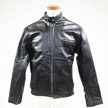 Schott ショット 641 立ち襟 シングル レザー ライダースジャケット 38 黒_画像1