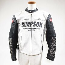 SIMPSON シンプソン 牛革レザー シングル ライダースジャケット L_画像1