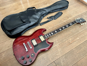 希少銘機 Aria ProⅡ SL-500D cherry 1981年 日本製 Gibson SG/マホガニー材 Dimarzio Super Distortion x Jack Jones P.U搭載/ギグケース