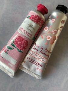 1円〜新品未使用ロクシタンハンドクリーム30ml2個セット/チェリーブロッサム&ピオニーフェアリー/L'OCCITANE