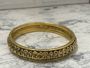  Vintage Chanel CHANEL bangle arm wheel here Mark Gold metal material 