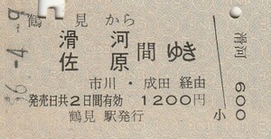 P143.東海道本線　鶴見から滑河　佐原　間ゆき　市川・成田経由　56.4.9