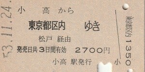 L158.常磐線　小高から東京都区内ゆき　松戸経由　53.11.24