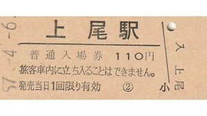 G109.高崎線　上尾駅　110円　57.4.6