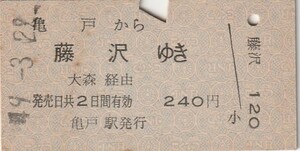 L036.総武本線　亀戸から藤沢ゆき　大森経由　49.3.29