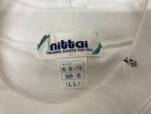 体5-21 LL サイズ ホワイト ニッタイ nittai 希少品 500 トレーニングシャツ 長袖 クールネックシャツ 体操服 体操着 日体 昭和 日本製 白_画像4