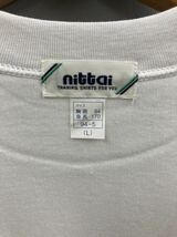 体3-8 L サイズ ホワイト ニッタイ nittai 希少品 515 トレーニング シャツ 半袖 クールネック 体操服 体操着 日体 昭和 レトロ 日本製 白_画像6