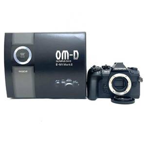 【4389】美品！OLYMPUS オリンパス OM-D E-M1 MarkII ボディ ブラック 黒 ミラーレス一眼 バッテリー付き 箱付き 写真 フォト 通電OK 機械