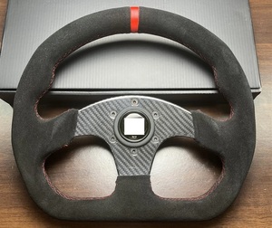  new goods unused genuine article carbon suede D Shape 325mm steering wheel steering wheel D type 