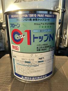 (198) 東日本塗料(株) フローン01 トップＮ 無鉛 水性トップコート 1液タイプ グレー 3kg 未使用 塗装 ベランダ 屋上 防水