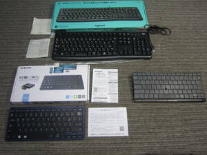 HTあ1-48 【中古品（現状品）】logicool 有線 K120 / ELECOM 無線 TK-FBP102 BU / SONY 無線 CECH-ZKB1JP (3点まとめて)