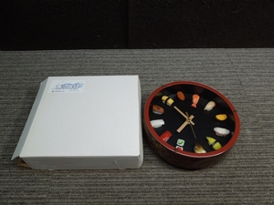 ★あ1-621 イワサキ 寿司時計 食品サンプル 直径約22cm ムーブメントガタあり