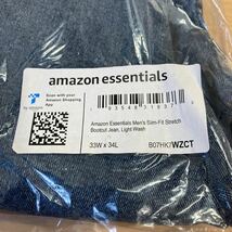 新品［Amazon Essentials] ブーツカットジーンズ スリムフィット ストレッチ メンズ 33W×34L ライトウォッシュ ⑨_画像7