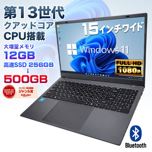 第13世代クアッドコアCPU搭載 Windows11 ノートパソコン 15.6インチワイド液晶 フル