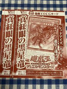 遊戯王 限定版 黒眼の黒星竜 ウルトラレアカード 2枚セット Vブイジャンプ付録 新品未使用 非売品 OCG JUMP レッドアイズ