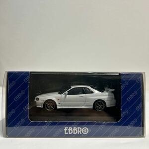 EBBRO 1/43 NISSAN SKYLINE GT-R R34 V-spec White エブロ 日産 スカイライン BNR34 Vスペック ホワイト ミニカー モデルカー